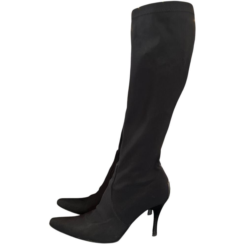 Donald J Pliner Vero Cuoio Black Knee High Boots Size 7 Heels Vibram Soles